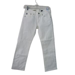 Adrianna Goldschmied The Tomboy Crop Relaxed Straight White Jeans size 26R